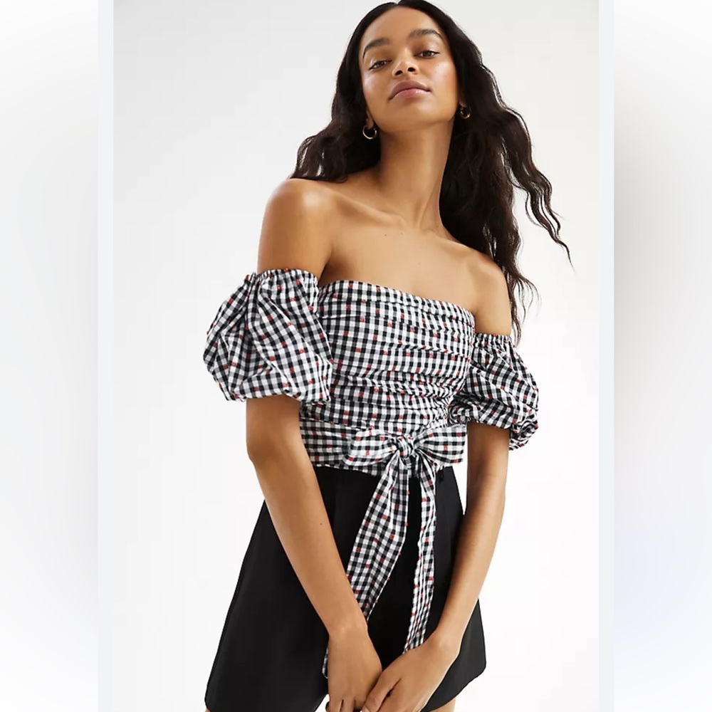 🟡 Anthropologie Dolan Gingham Top Sz. M